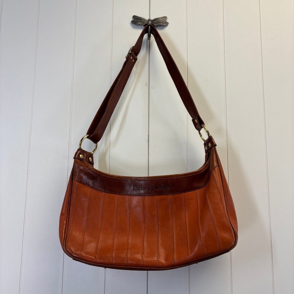 Vintage Marino Orlandi Womens Boho  Leather Hobo Shoulder Bag Italian Luxury